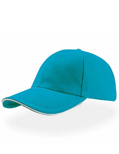 Liberty Sandwich Cap zum Besticken und Bedrucken in der Farbe Turquoise-White mit Ihren Logo, Schriftzug oder Motiv.