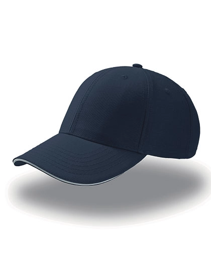 Sport Sandwich Cap zum Besticken und Bedrucken in der Farbe Navy-White mit Ihren Logo, Schriftzug oder Motiv.