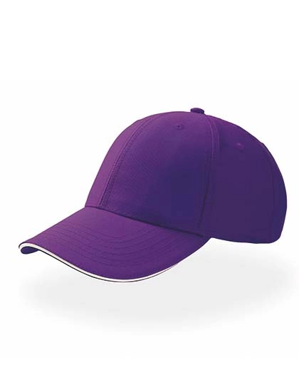 Sport Sandwich Cap zum Besticken und Bedrucken in der Farbe Purple-White mit Ihren Logo, Schriftzug oder Motiv.