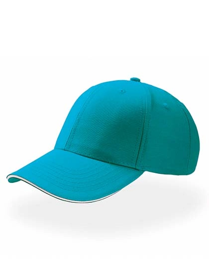 Sport Sandwich Cap zum Besticken und Bedrucken in der Farbe Turquoise-White mit Ihren Logo, Schriftzug oder Motiv.
