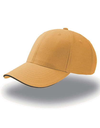 Sport Sandwich Cap zum Besticken und Bedrucken in der Farbe Yellow-Navy mit Ihren Logo, Schriftzug oder Motiv.