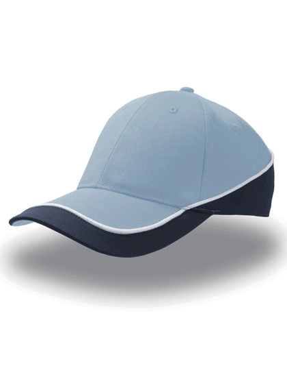 Racing Cap zum Besticken und Bedrucken in der Farbe Light Blue-Navy mit Ihren Logo, Schriftzug oder Motiv.