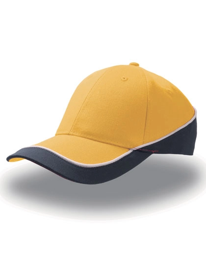 Racing Cap zum Besticken und Bedrucken in der Farbe Yellow-Navy mit Ihren Logo, Schriftzug oder Motiv.