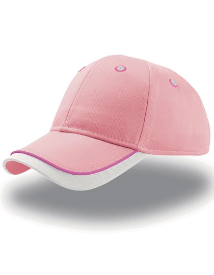 Kids´ Star Cap zum Besticken und Bedrucken in der Farbe Pink-White mit Ihren Logo, Schriftzug oder Motiv.