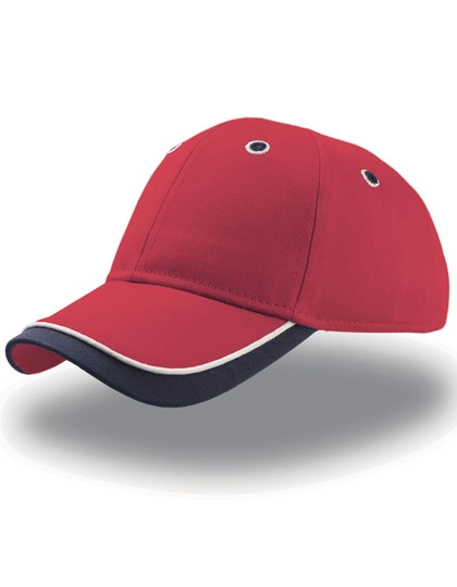 Kids´ Star Cap zum Besticken und Bedrucken in der Farbe Red-Navy mit Ihren Logo, Schriftzug oder Motiv.