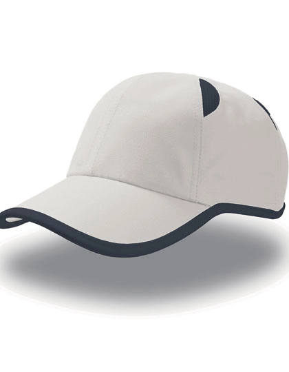 Gym Cap zum Besticken und Bedrucken in der Farbe White-Navy mit Ihren Logo, Schriftzug oder Motiv.