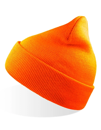 Wind Beanie zum Besticken und Bedrucken in der Farbe Orange mit Ihren Logo, Schriftzug oder Motiv.