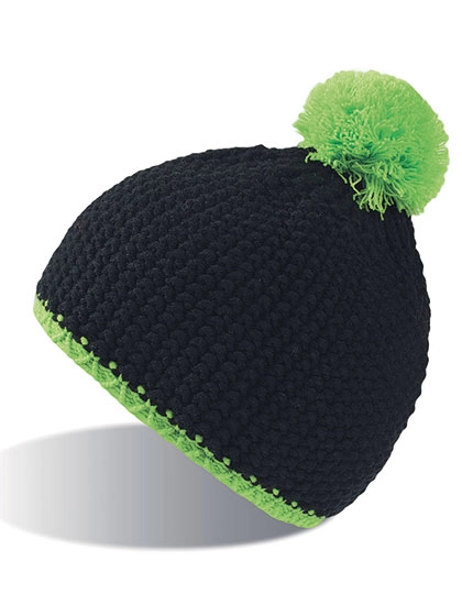 Peak Hat zum Besticken und Bedrucken in der Farbe Black-Green Fluo mit Ihren Logo, Schriftzug oder Motiv.