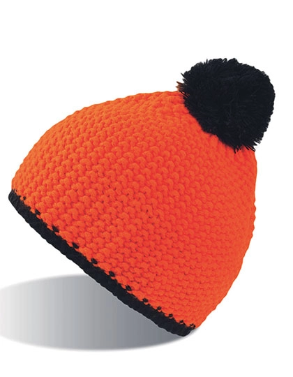 Peak Hat zum Besticken und Bedrucken in der Farbe Orange Fluo-Black mit Ihren Logo, Schriftzug oder Motiv.