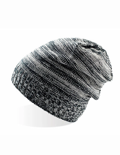Scratch - Knitted Beanie zum Besticken und Bedrucken in der Farbe Black-Grey mit Ihren Logo, Schriftzug oder Motiv.