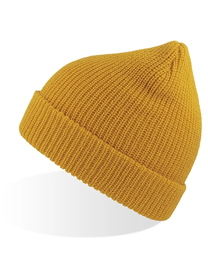 Woolly Beanie zum Besticken und Bedrucken in der Farbe Yellow mit Ihren Logo, Schriftzug oder Motiv.