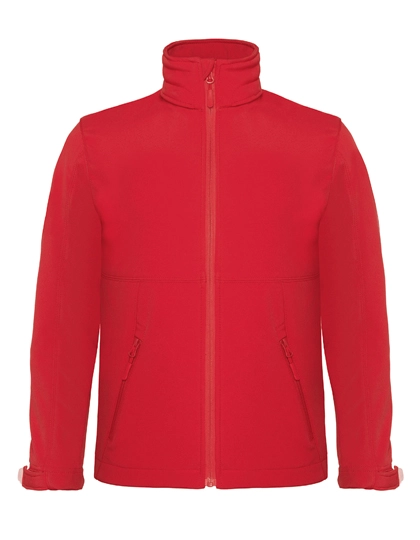 Kids´ Hooded Softshell Jacket zum Besticken und Bedrucken in der Farbe Red mit Ihren Logo, Schriftzug oder Motiv.