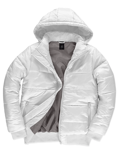 Men´s Jacket Superhood zum Besticken und Bedrucken in der Farbe White-Warm Grey mit Ihren Logo, Schriftzug oder Motiv.