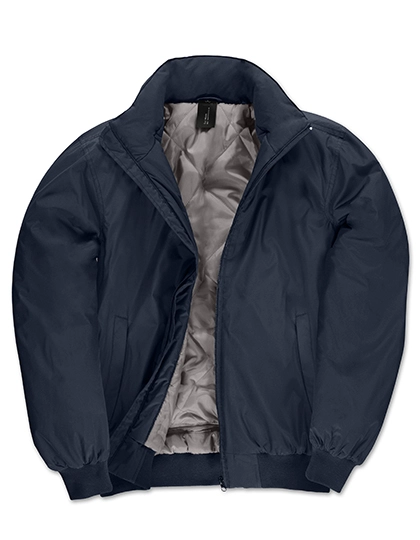 Men´s Jacket Crew Bomber zum Besticken und Bedrucken in der Farbe Navy-Warm Grey mit Ihren Logo, Schriftzug oder Motiv.
