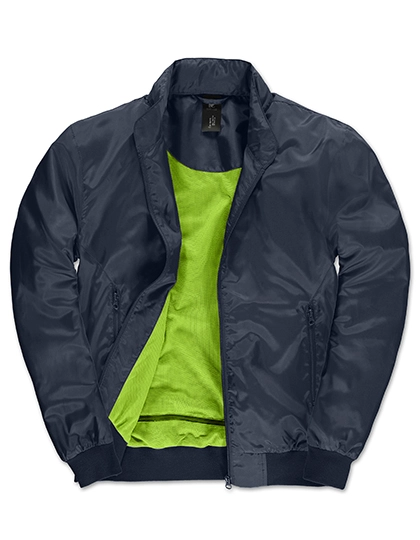Men´s Jacket Trooper zum Besticken und Bedrucken in der Farbe Navy-Neon Green mit Ihren Logo, Schriftzug oder Motiv.
