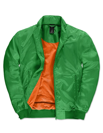 Men´s Jacket Trooper zum Besticken und Bedrucken in der Farbe Real Green-Neon Orange mit Ihren Logo, Schriftzug oder Motiv.