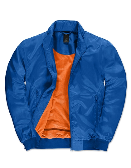 Men´s Jacket Trooper zum Besticken und Bedrucken in der Farbe Royal Blue-Neon Orange mit Ihren Logo, Schriftzug oder Motiv.