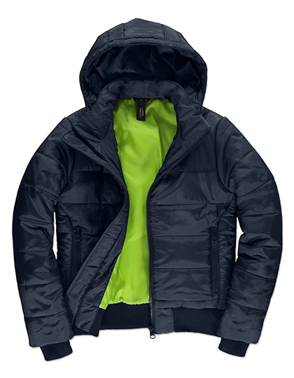 Women´s Jacket Superhood zum Besticken und Bedrucken in der Farbe Navy-Neon Green mit Ihren Logo, Schriftzug oder Motiv.