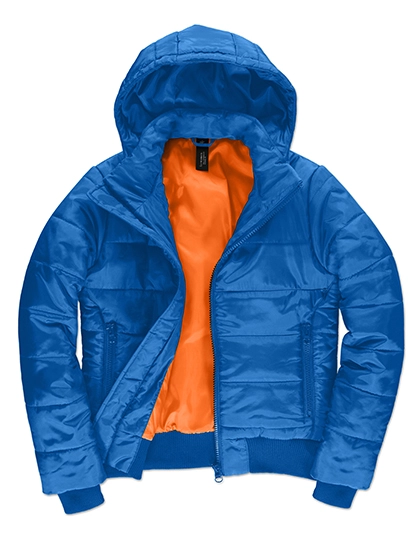Women´s Jacket Superhood zum Besticken und Bedrucken in der Farbe Royal Blue-Neon Orange mit Ihren Logo, Schriftzug oder Motiv.