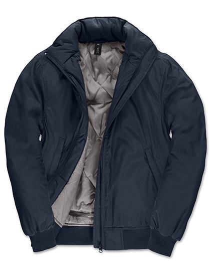 Women´s Jacket Crew Bomber zum Besticken und Bedrucken in der Farbe Navy-Warm Grey mit Ihren Logo, Schriftzug oder Motiv.