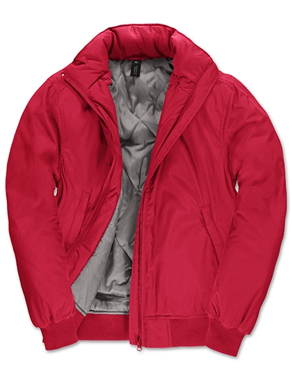 Women´s Jacket Crew Bomber zum Besticken und Bedrucken in der Farbe Red-Warm Grey mit Ihren Logo, Schriftzug oder Motiv.