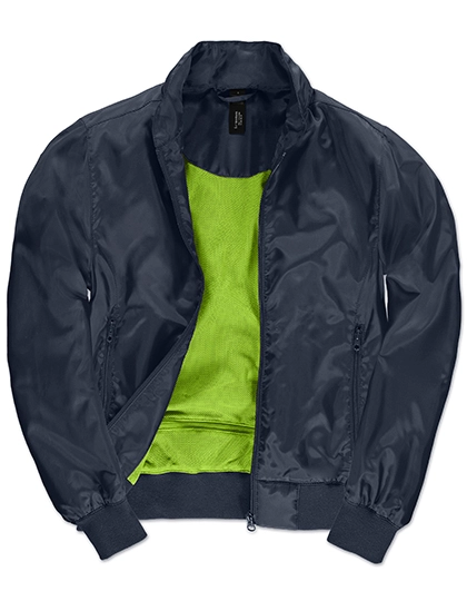 Women´s Jacket Trooper zum Besticken und Bedrucken in der Farbe Navy-Neon Green mit Ihren Logo, Schriftzug oder Motiv.