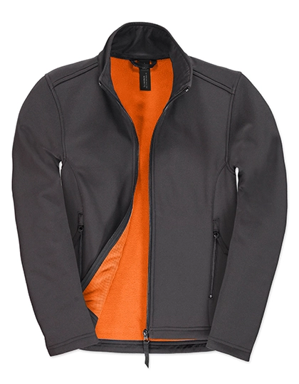 Women´s Jacket Softshell ID.701 zum Besticken und Bedrucken in der Farbe Dark Grey (Solid)-Neon Orange mit Ihren Logo, Schriftzug oder Motiv.