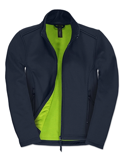 Women´s Jacket Softshell ID.701 zum Besticken und Bedrucken in der Farbe Navy-Neon Green mit Ihren Logo, Schriftzug oder Motiv.