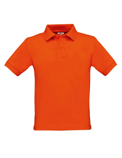 Kids´ Polo Safran zum Besticken und Bedrucken in der Farbe Pumpkin Orange mit Ihren Logo, Schriftzug oder Motiv.
