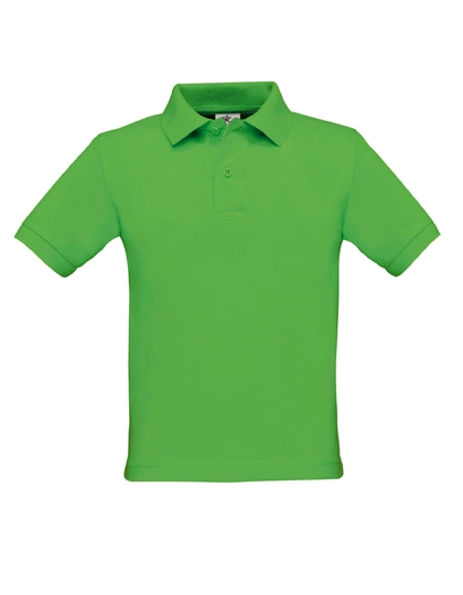 Kids´ Polo Safran zum Besticken und Bedrucken in der Farbe Real Green mit Ihren Logo, Schriftzug oder Motiv.