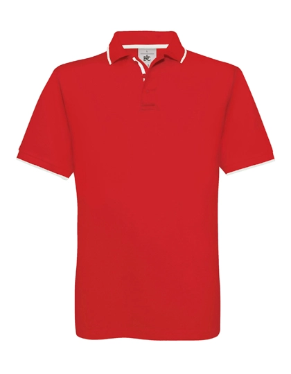 Polo Safran Sport zum Besticken und Bedrucken in der Farbe Red-White mit Ihren Logo, Schriftzug oder Motiv.