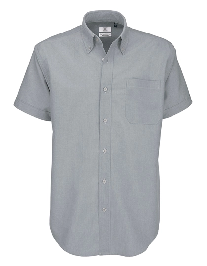 Men´s Shirt Oxford Short Sleeve zum Besticken und Bedrucken in der Farbe Silver Moon (Heather) mit Ihren Logo, Schriftzug oder Motiv.