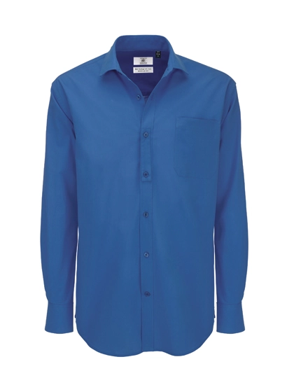 Men´s Poplin Shirt Heritage Long Sleeve zum Besticken und Bedrucken in der Farbe Blue Chip mit Ihren Logo, Schriftzug oder Motiv.