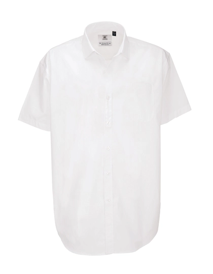 Men´s Poplin Shirt Heritage Short Sleeve zum Besticken und Bedrucken in der Farbe White mit Ihren Logo, Schriftzug oder Motiv.