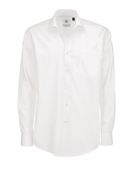 Men´s Poplin Shirt Smart Long Sleeve zum Besticken und Bedrucken in der Farbe White mit Ihren Logo, Schriftzug oder Motiv.