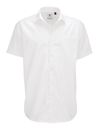 Men´s Poplin Shirt Smart Short Sleeve zum Besticken und Bedrucken in der Farbe White mit Ihren Logo, Schriftzug oder Motiv.