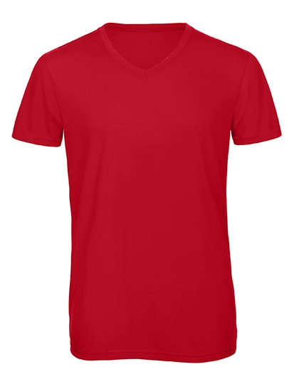 Men´s V-Neck Triblend T-Shirt zum Besticken und Bedrucken in der Farbe Red mit Ihren Logo, Schriftzug oder Motiv.