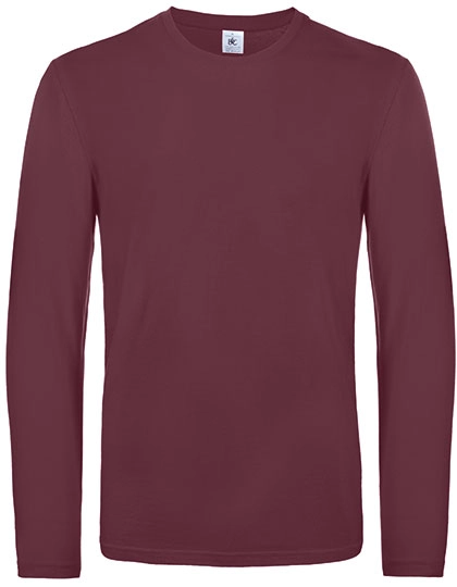 Men´s T-Shirt #E190 Long Sleeve zum Besticken und Bedrucken in der Farbe Burgundy mit Ihren Logo, Schriftzug oder Motiv.