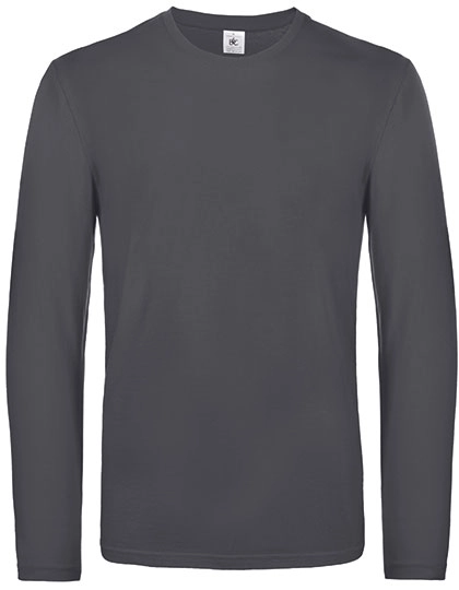 Men´s T-Shirt #E190 Long Sleeve zum Besticken und Bedrucken in der Farbe Dark Grey (Solid) mit Ihren Logo, Schriftzug oder Motiv.