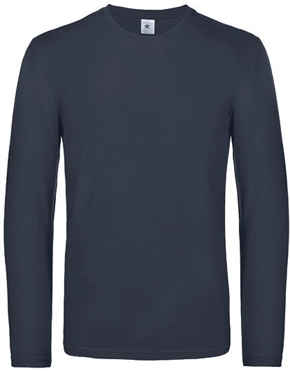 Men´s T-Shirt #E190 Long Sleeve zum Besticken und Bedrucken in der Farbe Navy mit Ihren Logo, Schriftzug oder Motiv.