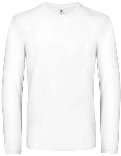 Men´s T-Shirt #E190 Long Sleeve zum Besticken und Bedrucken in der Farbe White mit Ihren Logo, Schriftzug oder Motiv.