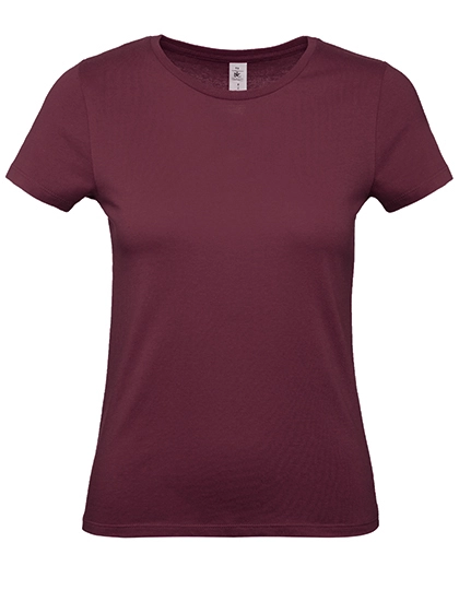 Women´s T-Shirt #E150 zum Besticken und Bedrucken in der Farbe Burgundy mit Ihren Logo, Schriftzug oder Motiv.