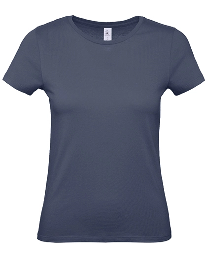 Women´s T-Shirt #E150 zum Besticken und Bedrucken in der Farbe Denim mit Ihren Logo, Schriftzug oder Motiv.