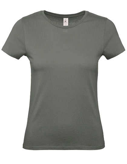 Women´s T-Shirt #E150 zum Besticken und Bedrucken in der Farbe Millennial Khaki mit Ihren Logo, Schriftzug oder Motiv.