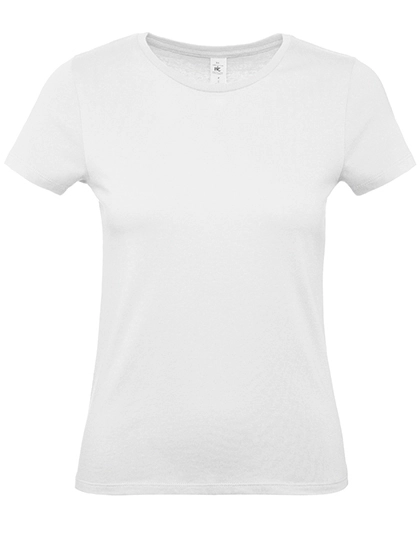Women´s T-Shirt #E150 zum Besticken und Bedrucken in der Farbe White mit Ihren Logo, Schriftzug oder Motiv.