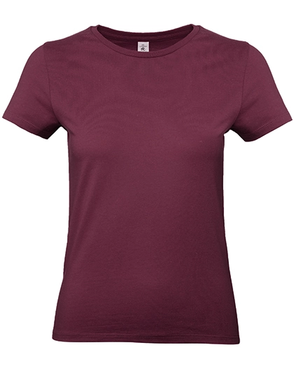 Women´s T-Shirt #E190 zum Besticken und Bedrucken in der Farbe Burgundy mit Ihren Logo, Schriftzug oder Motiv.