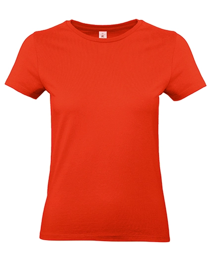 Women´s T-Shirt #E190 zum Besticken und Bedrucken in der Farbe Fire Red mit Ihren Logo, Schriftzug oder Motiv.