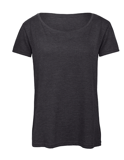 Women´s Triblend T-Shirt zum Besticken und Bedrucken in der Farbe Heather Dark Grey mit Ihren Logo, Schriftzug oder Motiv.