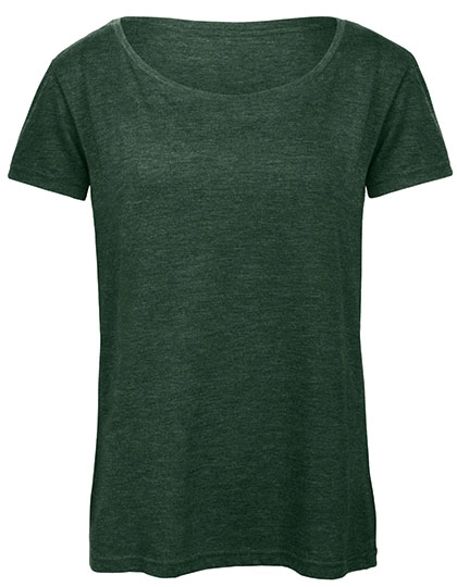 Women´s Triblend T-Shirt zum Besticken und Bedrucken in der Farbe Heather Forest mit Ihren Logo, Schriftzug oder Motiv.