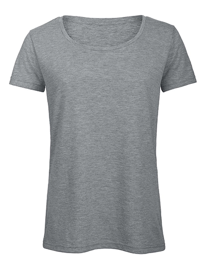 Women´s Triblend T-Shirt zum Besticken und Bedrucken in der Farbe Heather Light Grey mit Ihren Logo, Schriftzug oder Motiv.